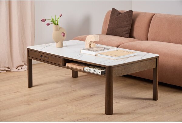 Béžový/tmavě hnědý konferenční stolek s keramickou deskou 70x130 cm Southampton – Actona