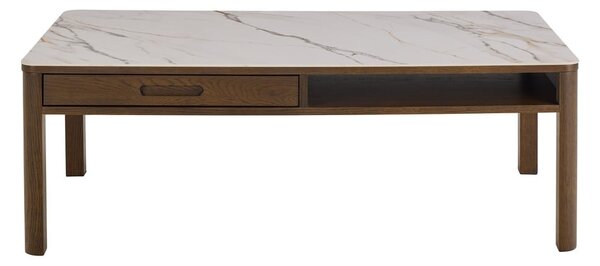 Béžový/tmavě hnědý konferenční stolek s keramickou deskou 70x130 cm Southampton – Actona