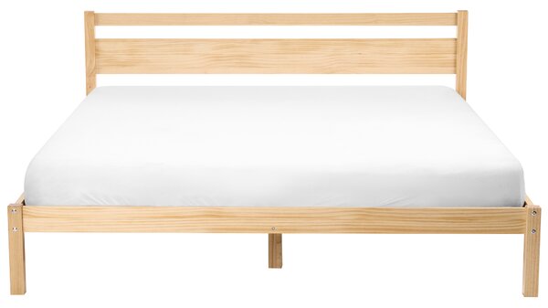 Postel Borovicové dřevo MERCURER 180 x 200 cm Světle hnědá