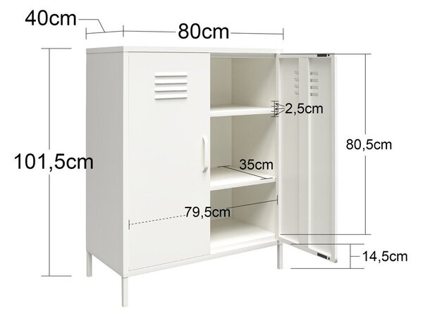 Černá kovová skříňka 40x102x80 cm Mission District – Støraa