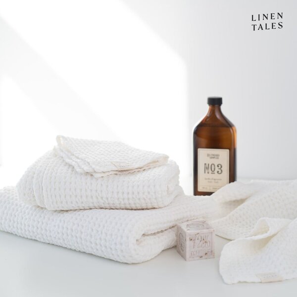 Bílé ručníky a osušky v sadě 3 ks Honeycomb – Linen Tales