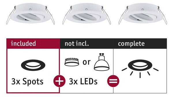 P 92486 Vestavné svítidlo Choose spot výklopné max. 10W bílá mat 230V - PAULMANN