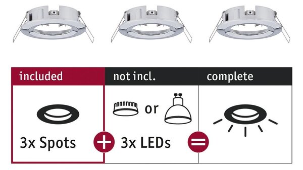 P 92482 Vestavné svítidlo Choose spot nevýklopné max. 10W chrom 230V - PAULMANN