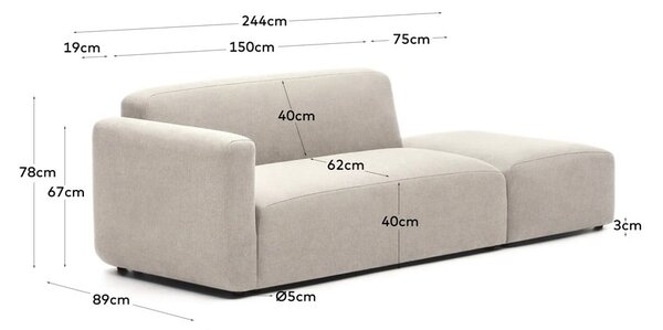Béžová pohovka 244 cm Neom – Kave Home