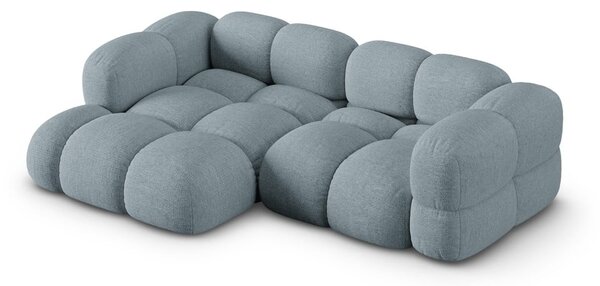 Světle modrá rohová pohovka (levý roh/s lenoškou) Loretto – Cosmopolitan Design