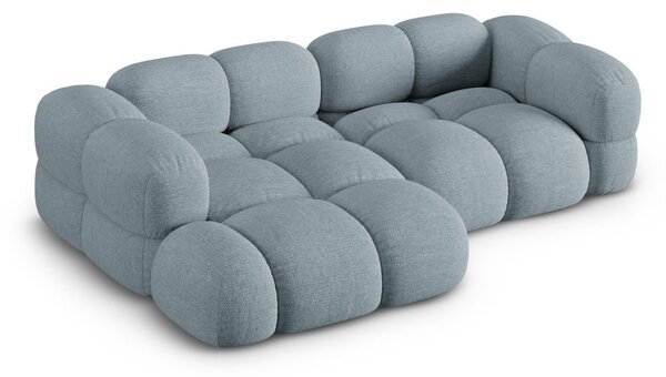 Světle modrá rohová pohovka (levý roh/s lenoškou) Loretto – Cosmopolitan Design