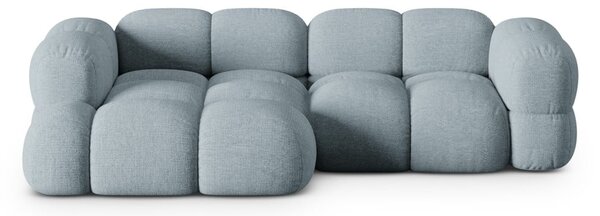 Světle modrá rohová pohovka (levý roh/s lenoškou) Loretto – Cosmopolitan Design
