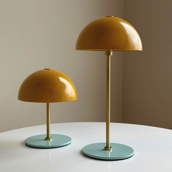 Stolní lampa Dyberg Larsen, Along, stmívatelné, Žlutá, Obývací pokoj, Kov, Skandinávský