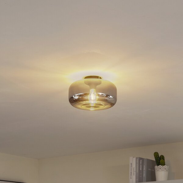 Stropní Lampa Lindby, Hildur, stmívatelné, Šedá, Jídelna, Sklo