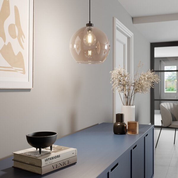 Závěsná svítidlo TK Lighting, Cubus, stmívatelné, Hnědá / Rezavá, Obývací pokoj, Sklo, Moderní