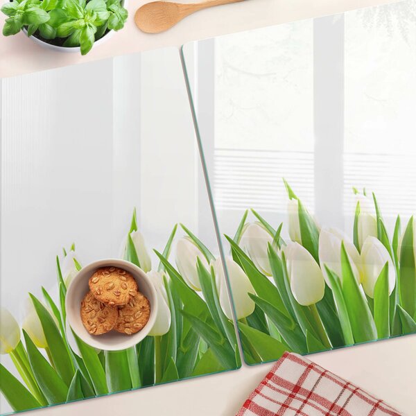 Skleněné krájecí prkénko Tulipány v zelené trávě ddk-nr-wm-00006294