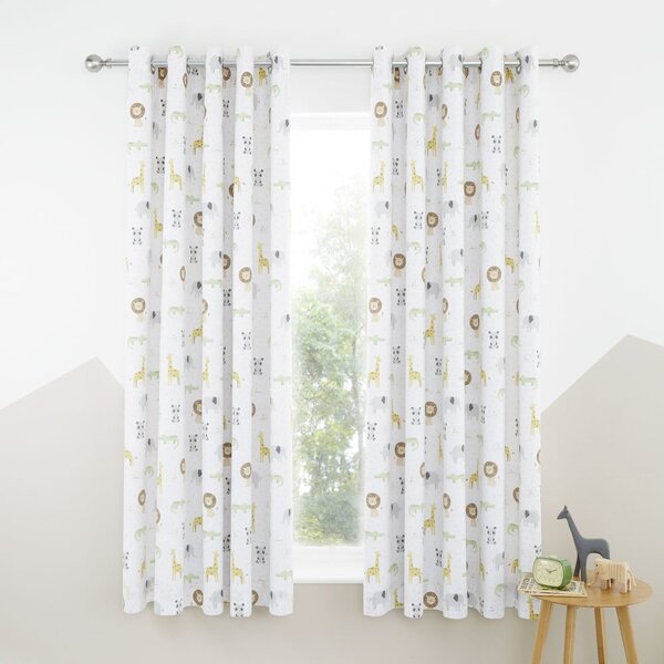 Bílý dětský závěs 2 ks 168x183 cm Roarsome Animals – Catherine Lansfield