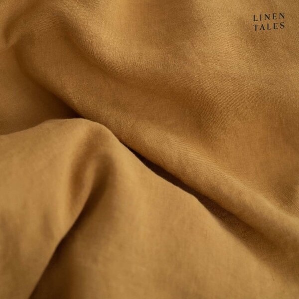 Povlečení na dvoulůžko z konopného vlákna v hořčicové barvě 200x220 cm – Linen Tales