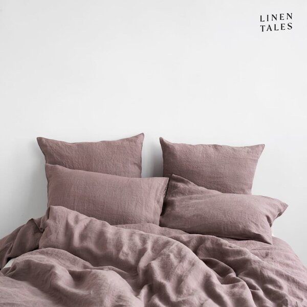 Růžové lněné prodloužené povlečení na dvoulůžko 200x220 cm – Linen Tales