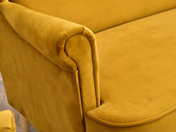 Pohovka dvousedačka ve tvaru ušák Muriera (medová + buk)