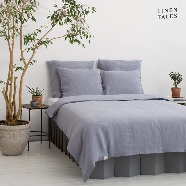 Světle šedé povlečení na dvoulůžko z konopného vlákna 200x200 cm – Linen Tales
