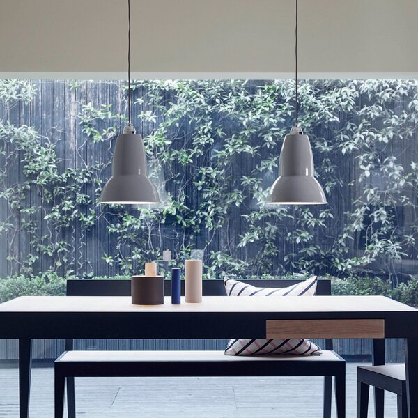 Závěsná svítidlo Anglepoise, Original, stmívatelné, Šedá, Obývací pokoj, Kov, Industriální design