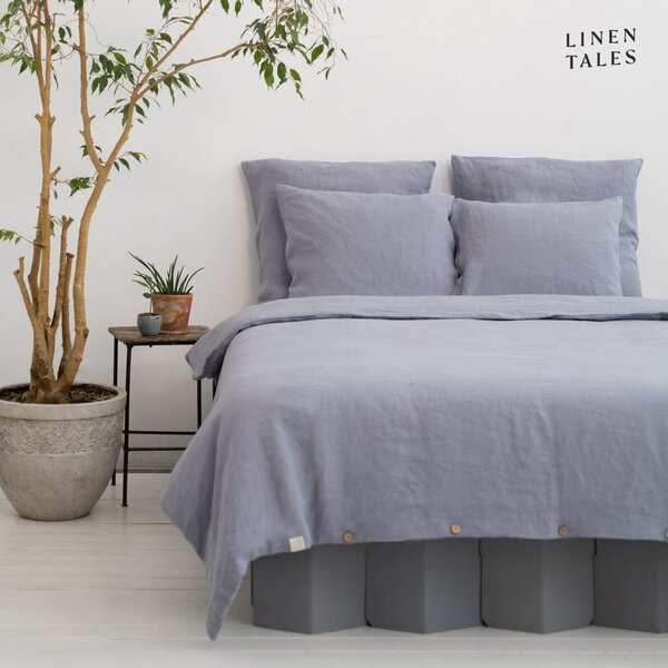 Světle šedé povlečení na dvoulůžko z konopného vlákna 200x200 cm – Linen Tales