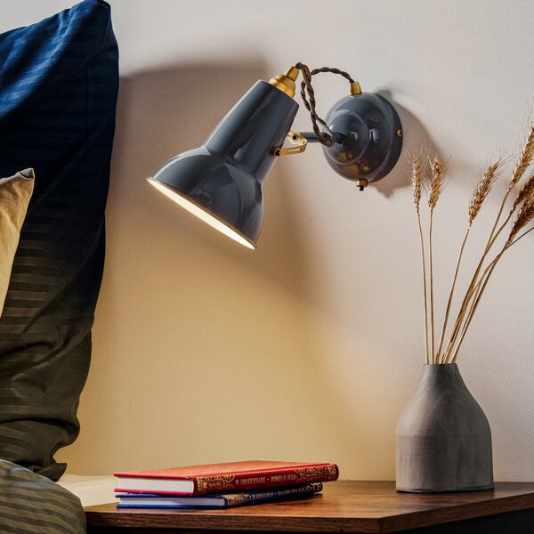 Nástěnná Svítidla Anglepoise, Original 1227 Brass, stmívatelné, Šedá, Obývací pokoj, Kov, Industriální design