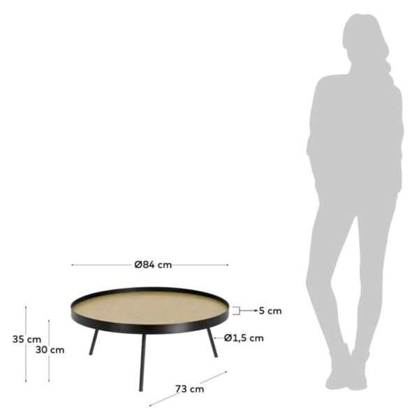Dřevěný kulatý konferenční stolek Kave Home Nenet 84 cm