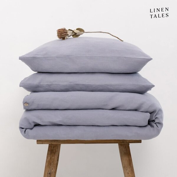 Světle šedé povlečení na dvoulůžko z konopného vlákna 200x200 cm – Linen Tales
