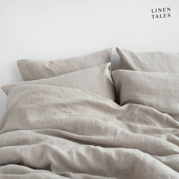 Krémové lněné povlečení na jednolůžko 135x200 cm – Linen Tales