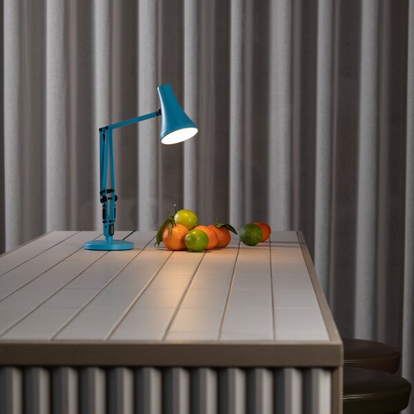 Stolní lampa Anglepoise, 90 MINI MINI VIVID, stmívatelné, Modrá, Pracovna, Kov, Industriální design