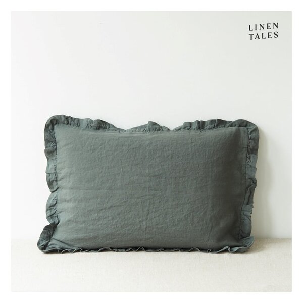 Lněný povlak na polštář 40x60 cm Forest Green – Linen Tales