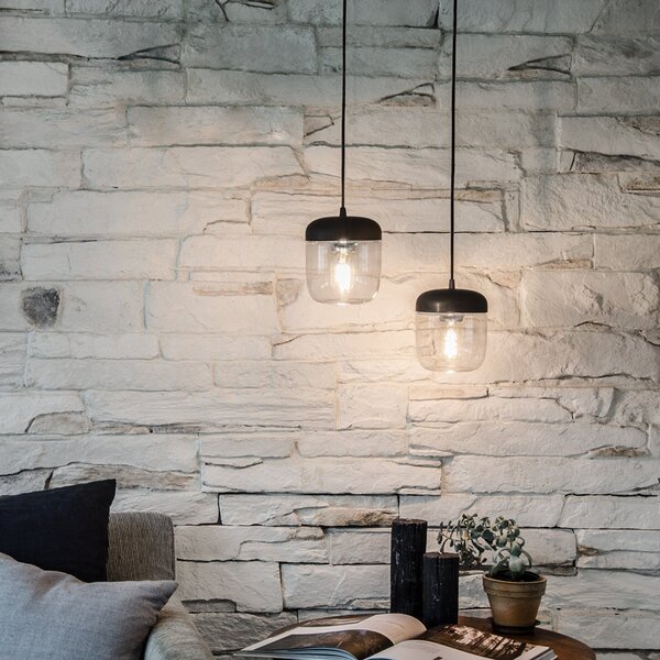 Závěsná svítidlo UMAGE, Acorn, stmívatelné, Černá, Obývací pokoj, Sklo, Design