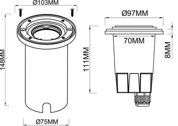 IMPR 730474 Deko-Light zemní svítidlo Aton kulaté 220V GU10 7W stříbrné - DEKOLIGHT