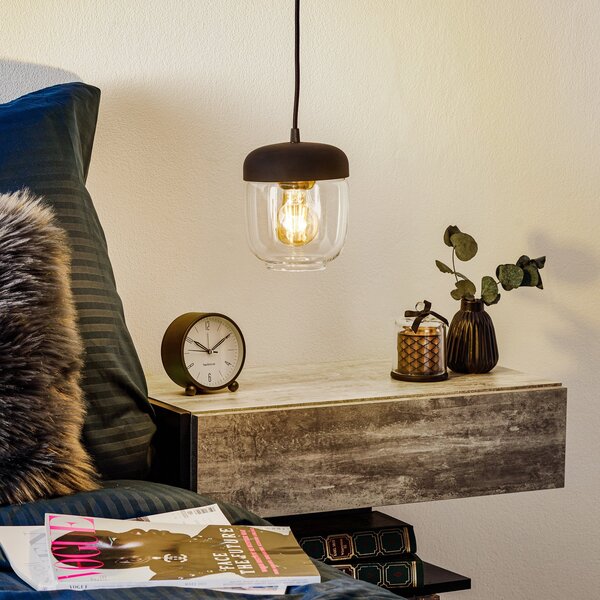 Závěsná svítidlo UMAGE, Acorn, stmívatelné, Černá, Obývací pokoj, Sklo, Design