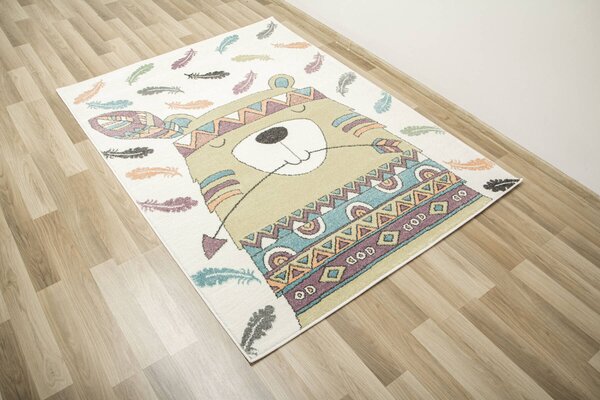 Makro Abra Dětský kusový koberec Lima G760A Medvídek Indián krémový Rozměr: 120x170 cm