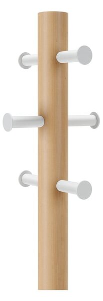 Bílý přírodní věšák z kaučukového dřeva Pillar – Umbra