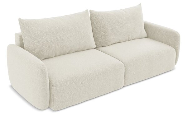 Krémová rozkládací/s úložným prostorem pohovka 238 cm Kalena – Makamii