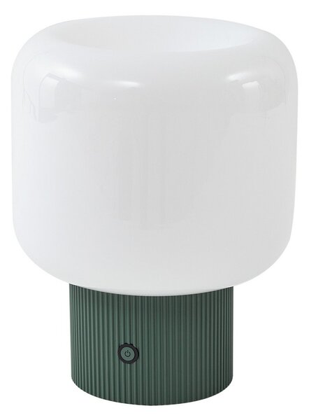 Stolní lampa Lucande, Katrin Palme, stmívatelné, Zelená, Obývací pokoj, Sklo, Moderní