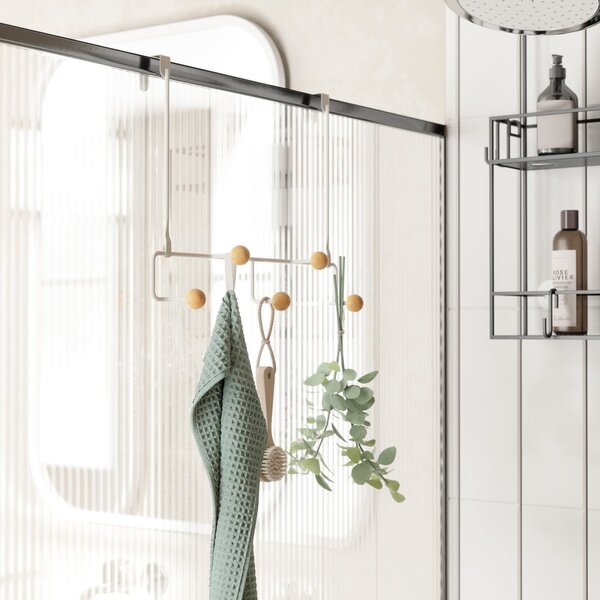 Bílý přírodní kovový věšák na dveře 39 cm Estique – Umbra