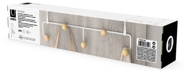 Bílý přírodní kovový věšák na dveře 39 cm Estique – Umbra
