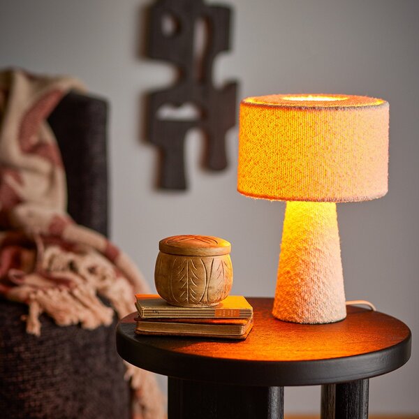 Stolní lampa Bloomingville, Emmie, Bílá, Obývací pokoj, Tkanina / Textil, Moderní