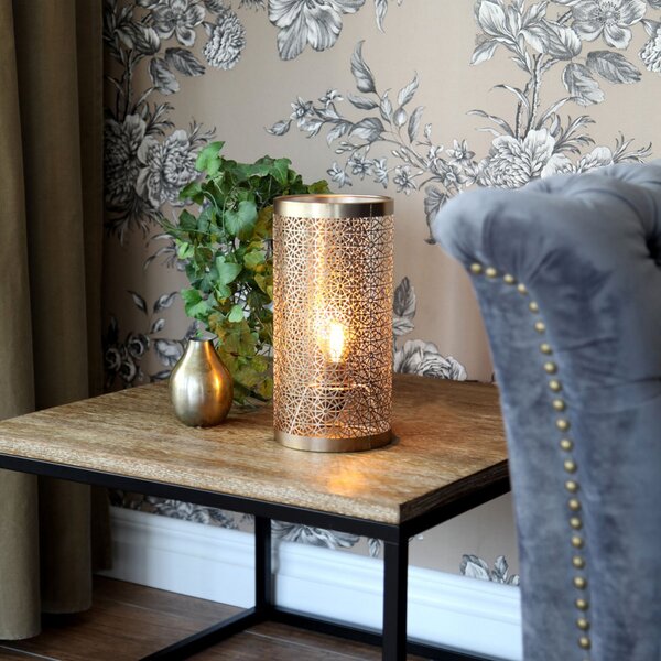 Stolní lampa By Rydéns, Hermine, Zlatá / mosazná, Obývací pokoj, Kov, Marocký