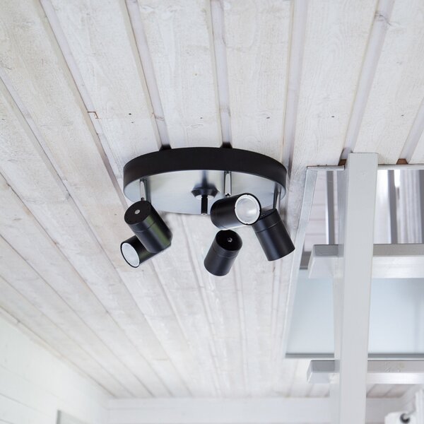 Stropní Lampa By Rydéns, Correct, stmívatelné, Černá, Obývací pokoj, Kov, Moderní