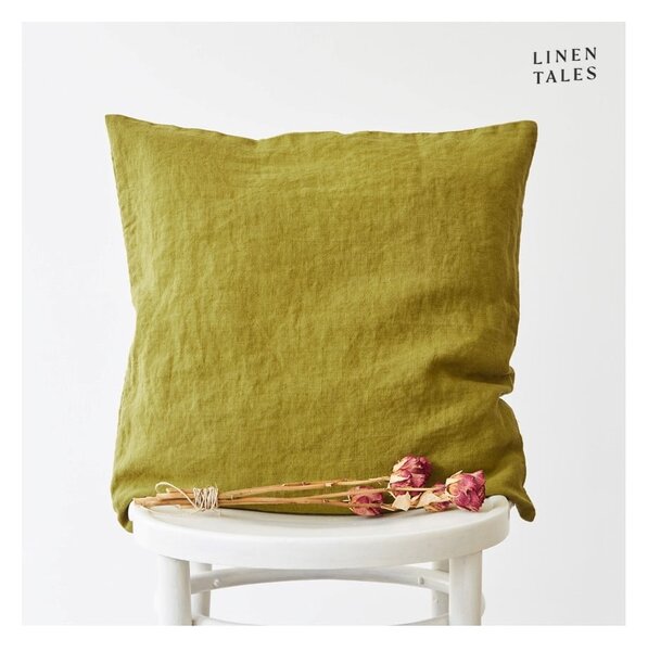 Lněný povlak na polštář 45x45 cm Moss Green – Linen Tales
