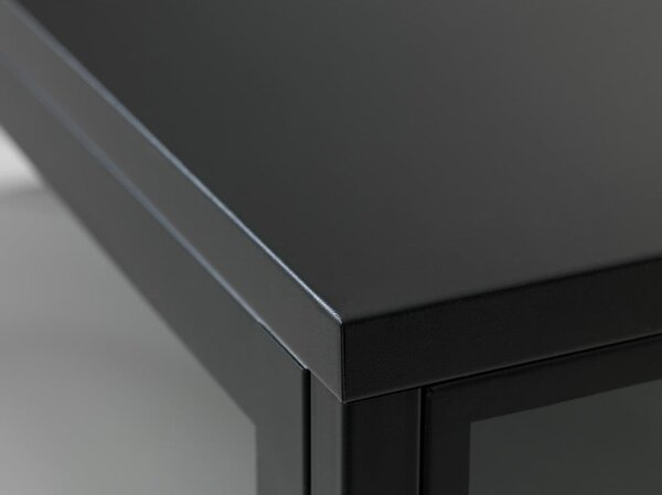 Černý kovový TV stolek 132x52 cm Carmel – Unique Furniture