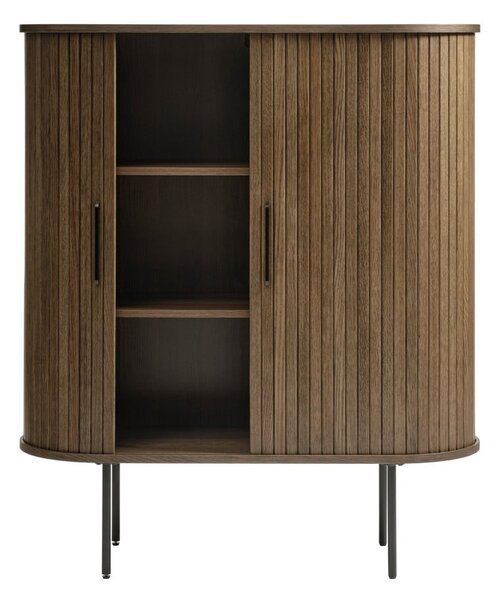 Hnědá skříňka v dekoru dubu s posuvnými dveřmi 100x118 cm Nola – Unique Furniture