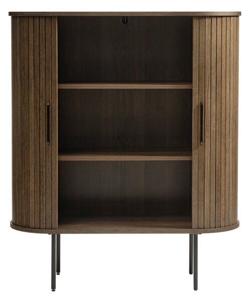 Hnědá skříňka v dekoru dubu s posuvnými dveřmi 100x118 cm Nola – Unique Furniture