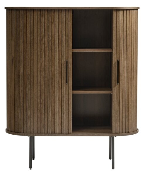 Hnědá skříňka v dekoru dubu s posuvnými dveřmi 100x118 cm Nola – Unique Furniture