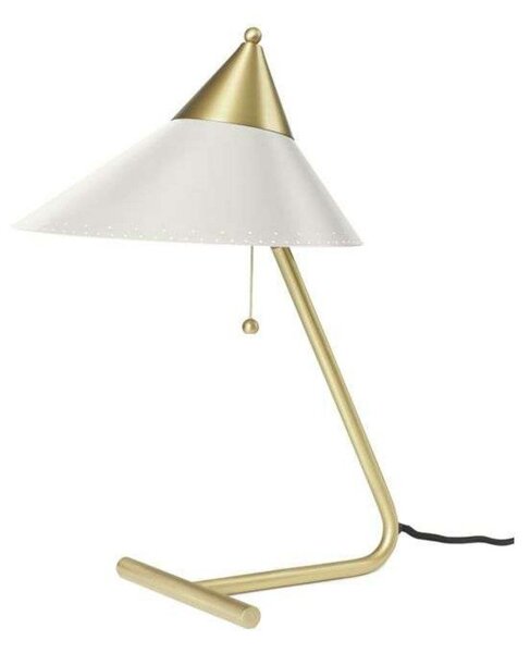 Stolní lampa Warm Nordic, Brass Top, Bílá, Obývací pokoj, Kov, Design