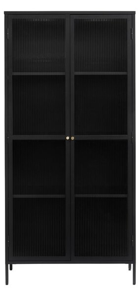 Černá kovová vitrína 90x190 cm Bronco – Unique Furniture