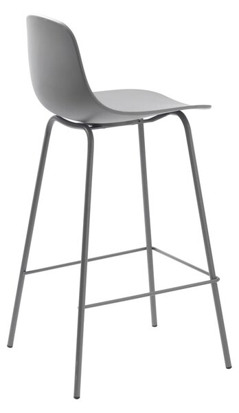 Šedá plastová barová židle (výška sedáku 67,5 cm) Whitby – Unique Furniture