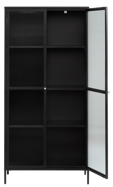 Černá kovová vitrína 90x190 cm Bronco – Unique Furniture