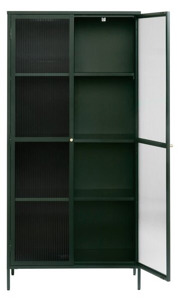Tmavě zelená kovová vitrína 90x190 cm Bronco – Unique Furniture